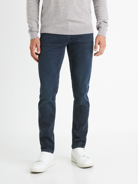 Celio Temno modre moške slim fit kavbojke Celio Foslim