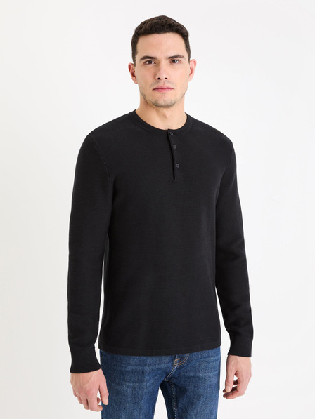 Celio Črn moški osnovni pulover Celio Genesis
