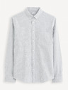 Celio Svetlo siva moška črtasta srajca Celio Caoxfordy