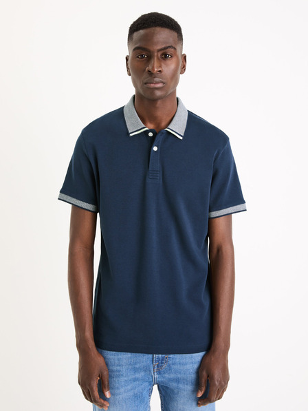 Celio Temno modra moška osnovna polo majica Celio Gesort