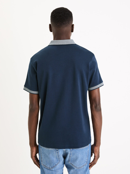 Celio Temno modra moška osnovna polo majica Celio Gesort