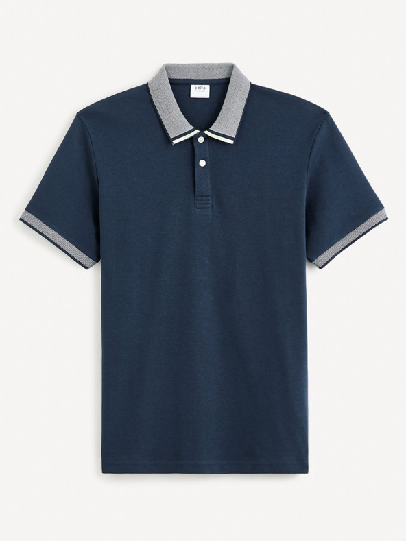 Celio Temno modra moška osnovna polo majica Celio Gesort