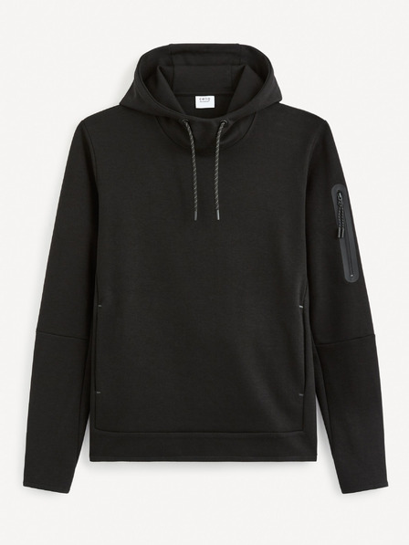 Celio Črna moška jopa s kapuco Celio Geyokecap