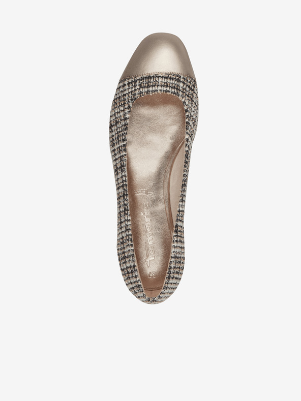 Tamaris Črno-rjave ženske vzorčaste balerinke Tamaris