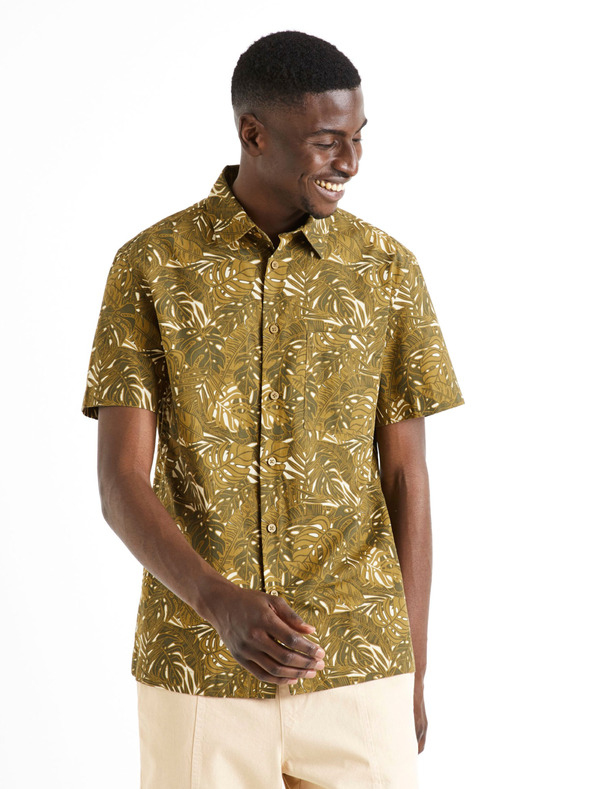 Celio Kaki moška vzorčasta majica Celio Daprinti