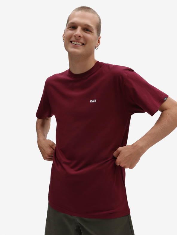 Vans Moška majica VANS z logotipom na levi strani prsnega koša v bordo barvi