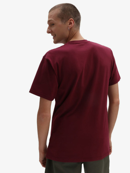 Vans Moška majica VANS z logotipom na levi strani prsnega koša v bordo barvi