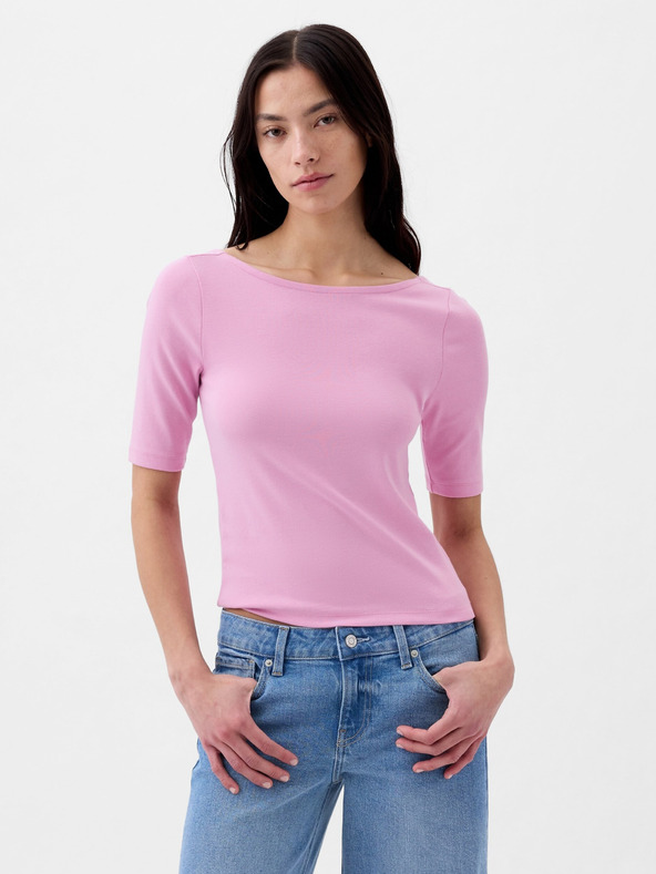 GAP Crop majica z łodjasto izrezano ovratnico GAP