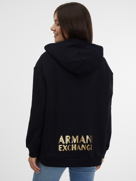 Armani Exchange Črna ženska majica s kapuco Armani Exchange