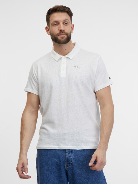 Pepe Jeans Kremasta moška polo majica s platnom Pepe Jeans Faren