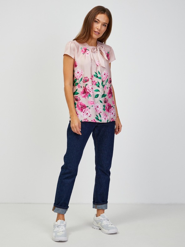 Orsay Svetlo rožnata cvetlična bluza ORSAY