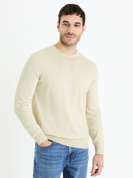 Celio Kremast moški osnovni pulover Celio Decoton
