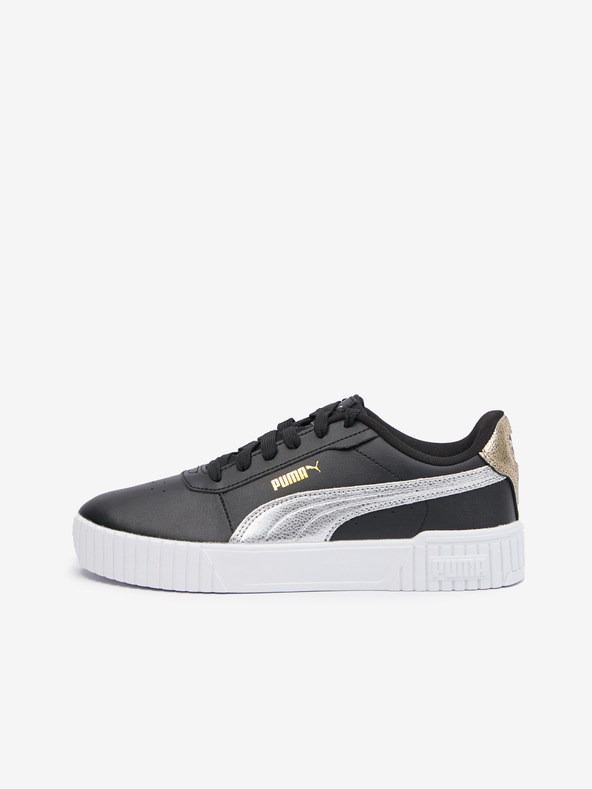 Puma Črne ženske usnjene superge Puma Carina 2.0 Metallic Shine