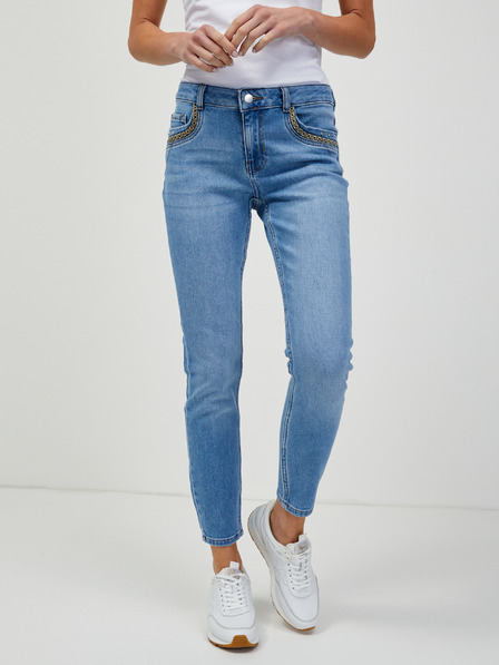 Orsay Svetlo modre skrajšane skinny fit kavbojke ORSAY