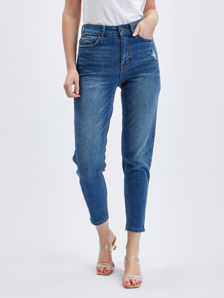 Orsay Temno modre ženske mom jeans hlače ORSAY