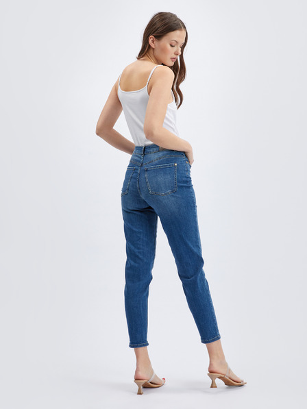 Orsay Temno modre ženske mom jeans hlače ORSAY
