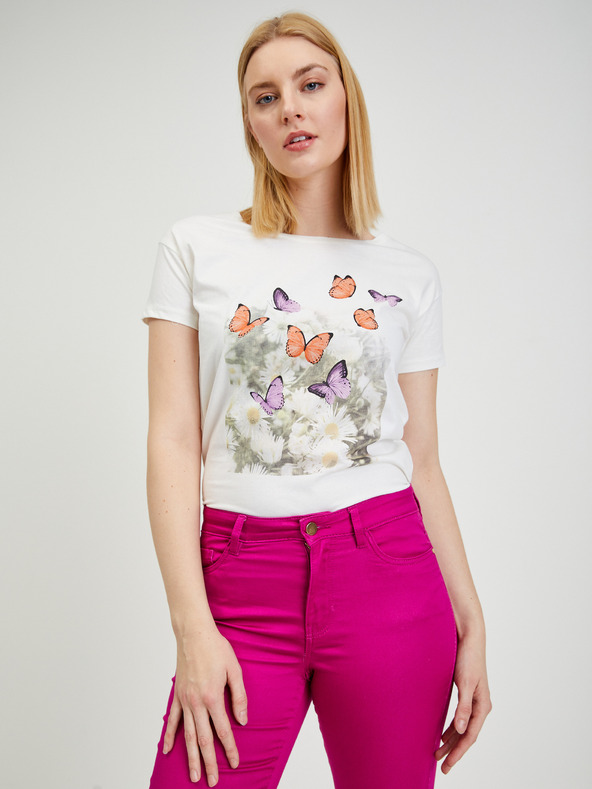 Orsay Temno rožnate ženske skrajšane hlače ORSAY