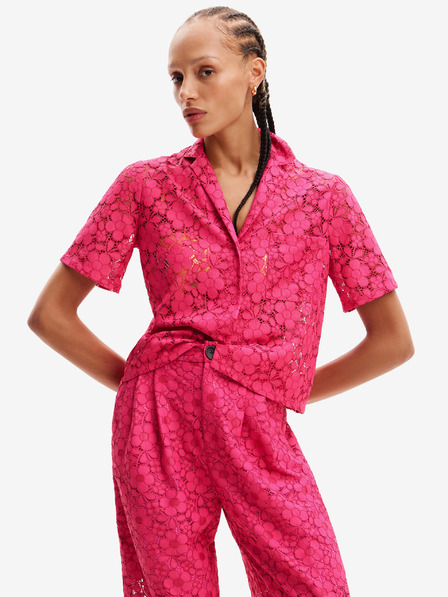 Desigual Temno roza Desigual Siena ženska srajca s čipko