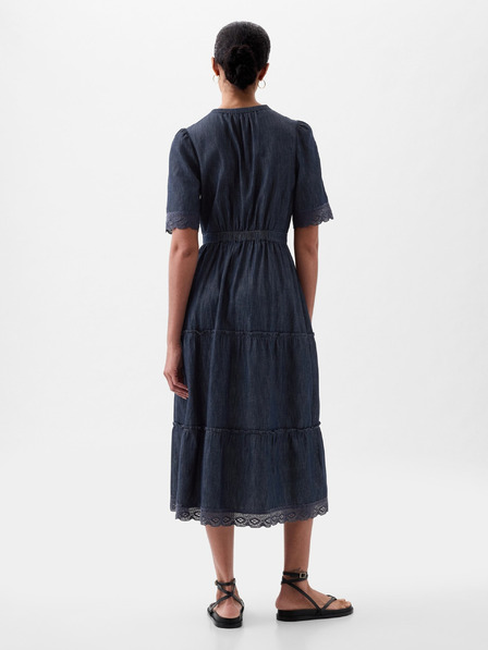 GAP Jeans midi obleke z čipko GAP