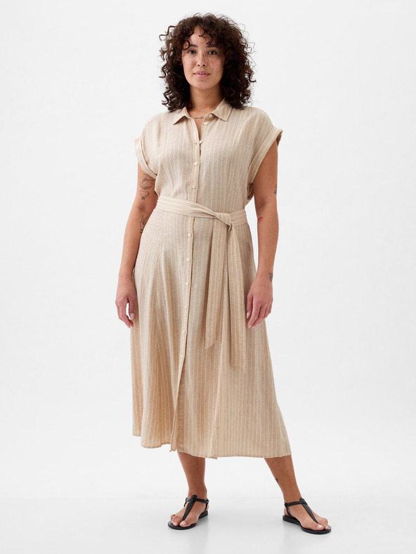 GAP Lanene srajčne midi obleke GAP