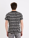 Celio Črna moška črtasta majica Celio Geudi