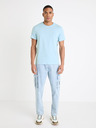 Celio Svetlo modra moška osnovna majica Celio Tebase