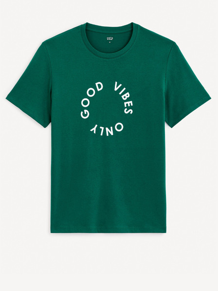 Celio Temno zelena moška majica Celio Gecircu