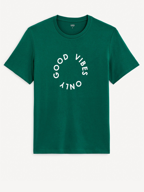 Celio Temno zelena moška majica Celio Gecircu