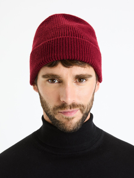 Celio Moška zimska kapa Celio Viribean v bordo barvi