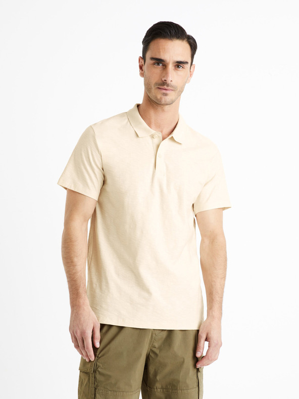 Celio Kremasta moška osnovna polo majica Celio Feflame