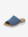 Rieker Modri ženski copati z vzorcem Rieker