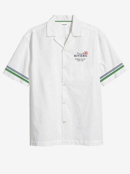 Jack & Jones Bela moška srajca s kratkimi rokavi Jack & Jones Riviera