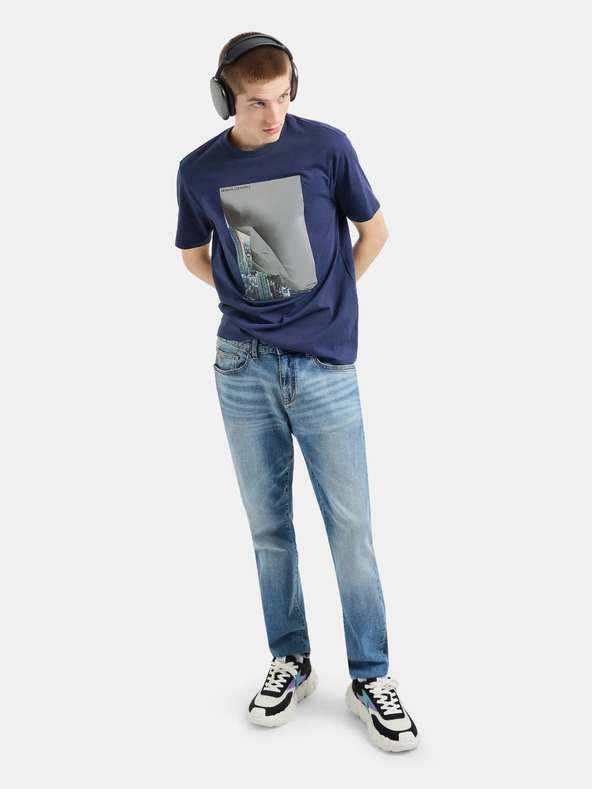 Armani Exchange Temno modra moška majica Armani Exchange