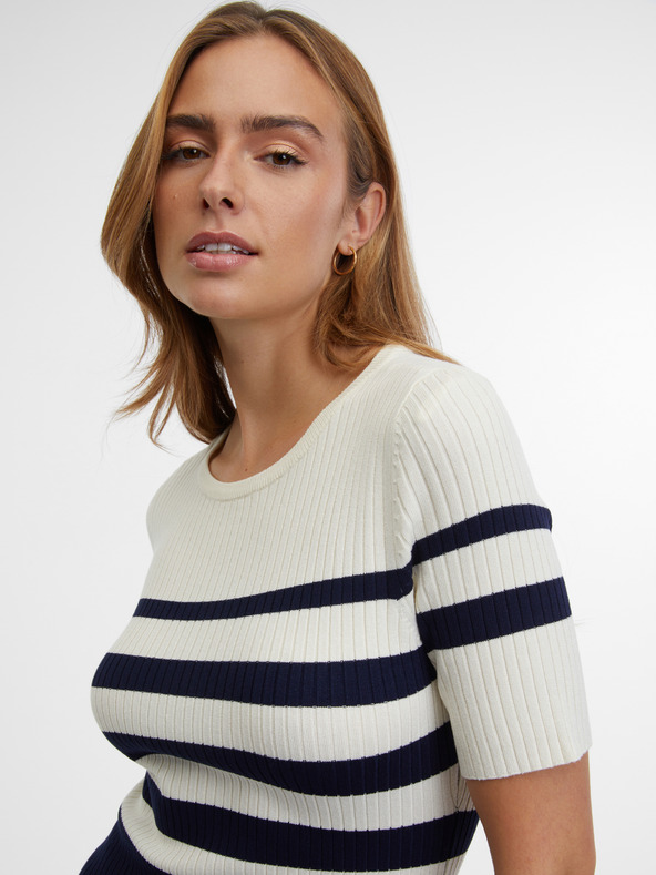 Orsay Modra ženska črtasta obleka ORSAY