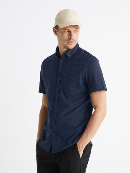 Celio Temno modra moška majica s kratkimi rokavi Celio Barik