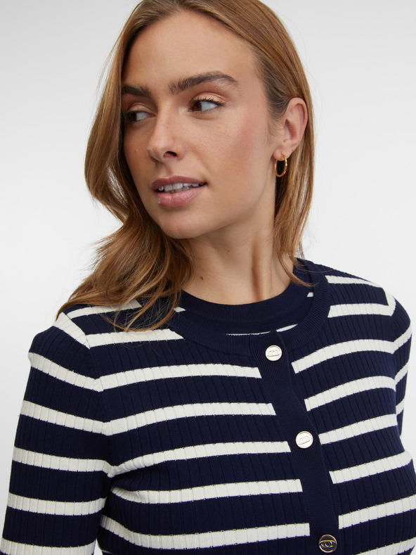 Orsay Temno moder ženski črtast kardigan ORSAY