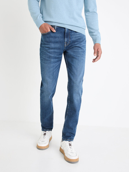 Celio Modre moške kavbojke Celio Dow Powerflex tankega kroja