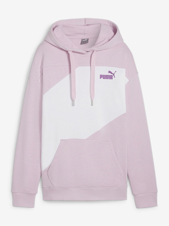 Puma Bela in roza ženska majica s kapuco Puma Power Hoodie TR
