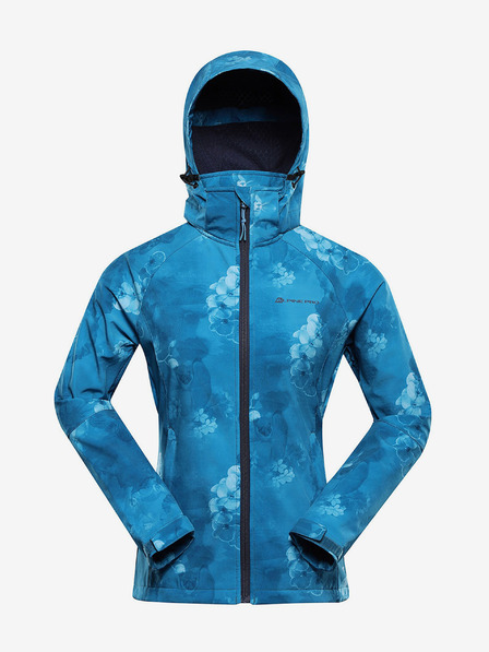 ALPINE PRO Modra ženska softshell jakna z vzorcem ALPINE PRO HOORA