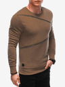 Ombre Clothing Rjava moška majica z okrasnimi zadrgami Ombre Clothing