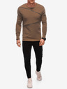 Ombre Clothing Rjava moška majica z okrasnimi zadrgami Ombre Clothing