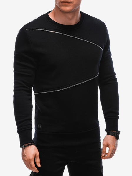 Ombre Clothing Črna moška jopa z okrasnimi zadrgami Ombre Clothing