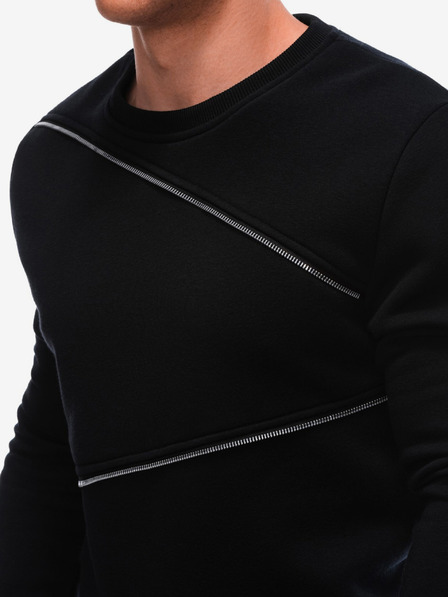 Ombre Clothing Črna moška jopa z okrasnimi zadrgami Ombre Clothing