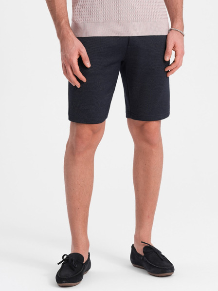 Ombre Clothing Temno modre moške kratke hlače z žepi Ombre Clothing
