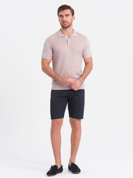 Ombre Clothing Temno modre moške kratke hlače z žepi Ombre Clothing
