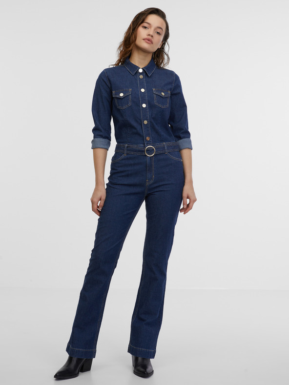 Orsay Temno moder ženski denim kombinezon ORSAY