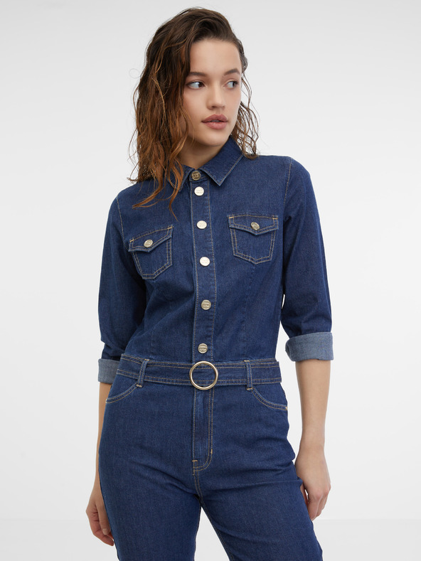 Orsay Temno moder ženski denim kombinezon ORSAY