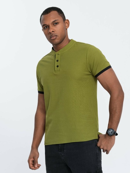 Ombre Clothing Svetlo zelena moška polo majica Ombre oblačila