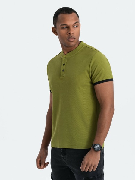 Ombre Clothing Svetlo zelena moška polo majica Ombre oblačila