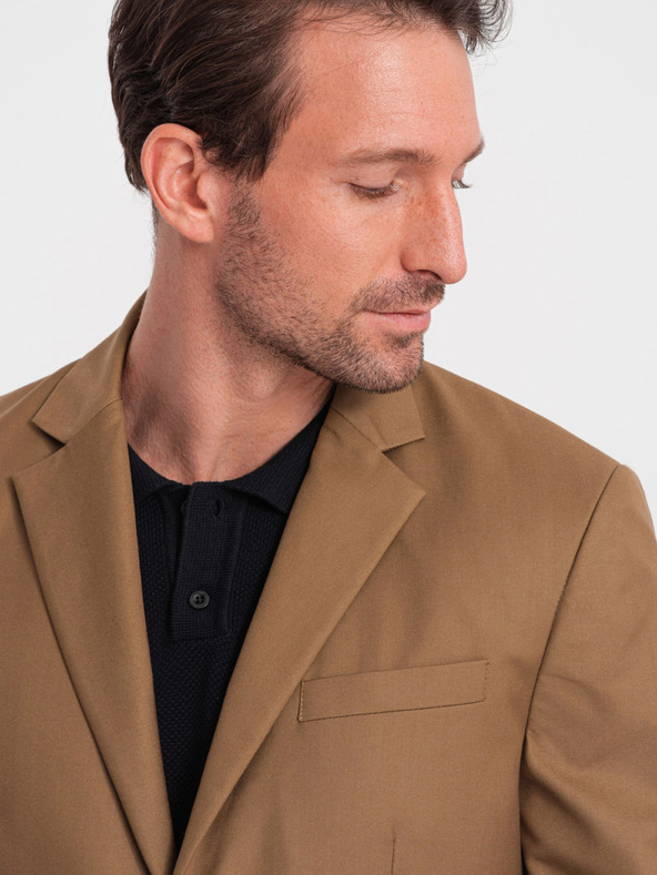 Ombre Clothing Svetlo rjava moška jakna Ombre oblačila